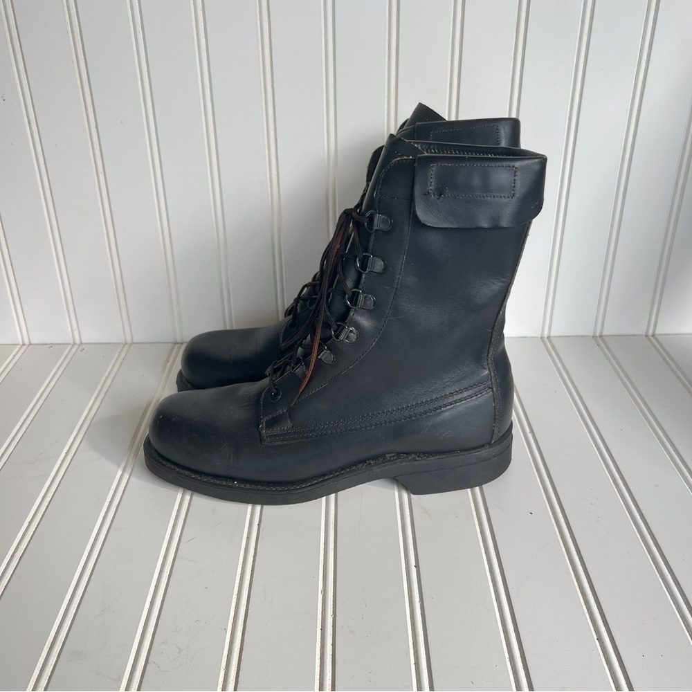 Biltrite Black Leather Ankle Boots Tie Up Men's 5 Women's 6.5